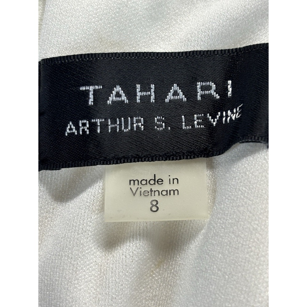 NEW! Tahari Sheath Dress Sz 8 Winter White Cutouts Career Stretch Pencil - Picture 6 of 8